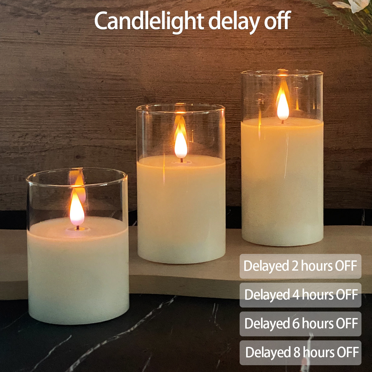 Flameless Candle Set USB rechargeable 10-key remote control lamp candles light with timer and dimmer Christmas decoration lamp