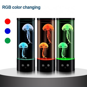 LED Jelly fish lamp USB rechargeable Artificial aquarium Jellyfish atmosphere lamp LED decoration table lamp