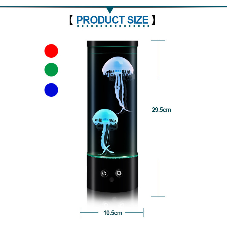 LED Jelly fish lamp USB rechargeable Artificial aquarium Jellyfish atmosphere lamp LED decoration table lamp