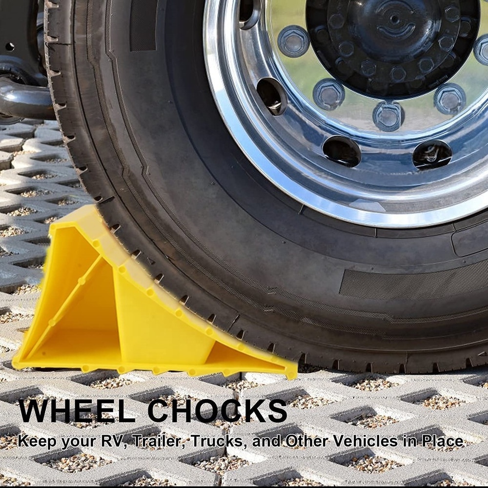 Yellow Truck Wheel Chock Without Rope for Keeping Your Trailer or RV In Place