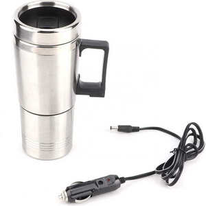 Car Electric Kettle 12V 350ml+150ml Stainless Steel Portable Car Electric Heating Mug Drinking Cup Travel Kettle Water Boiler