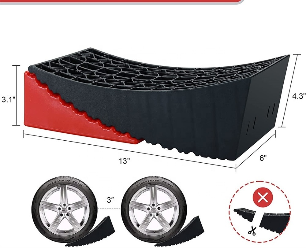 RV Leveling Blocks Ramp Camper Leveler with 2 Levelers 2 Chocks 2 Anti-Slip Mats and Carrying Bag