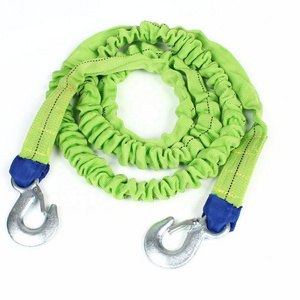 Car Truck Emergency Green Elastic Nylon tow rope Strap