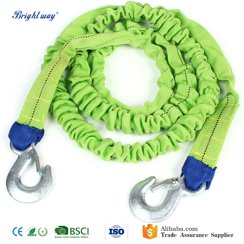 Car Truck Emergency Green Elastic Nylon tow rope Strap