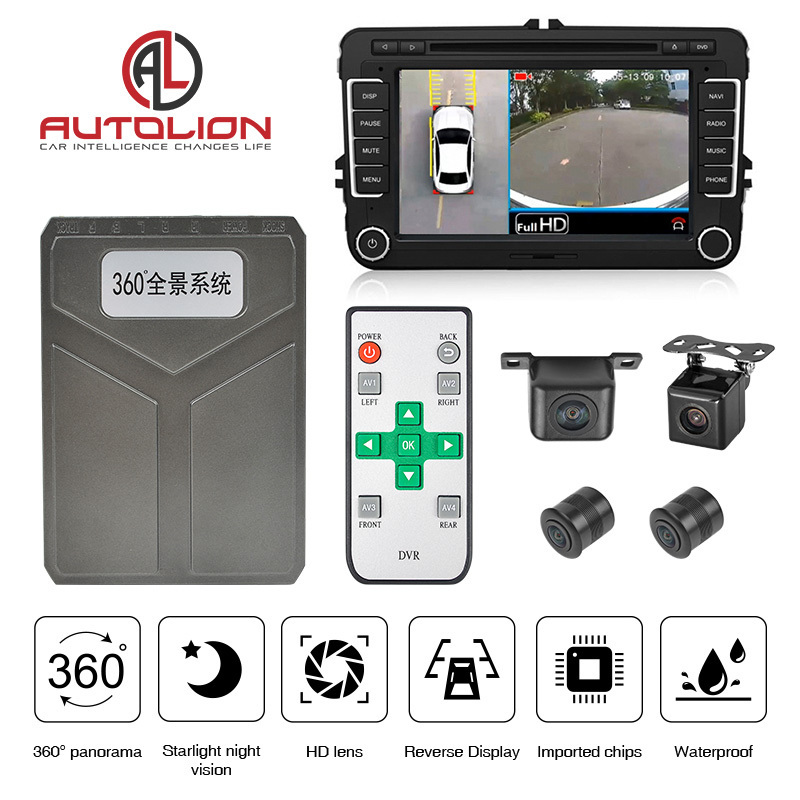 Car DVR Camera 360 Degree All Round Bird View System for Car Safe Driving 4 Channels Around View Monitor