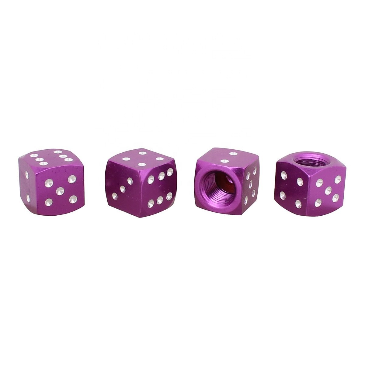 Aluminum Valve Stem Caps with Purple Dice Style Valve caps for Auto Car Motorcycle Bike Valve caps