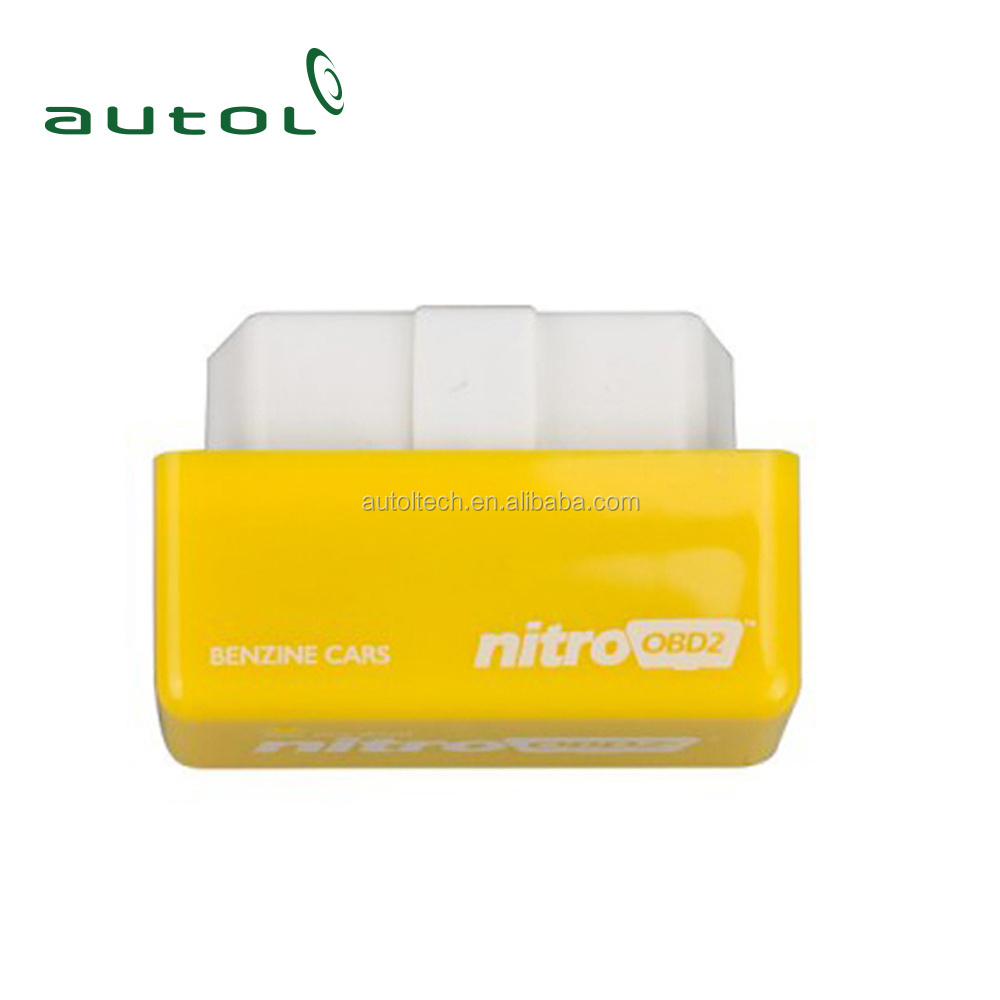 2022 Yellow NitroOBD2 Benzine Performance Car Chip Tuning Box OBD ECU Flash Tool For Benzine (Gasoline) Cars Power Increase 35%