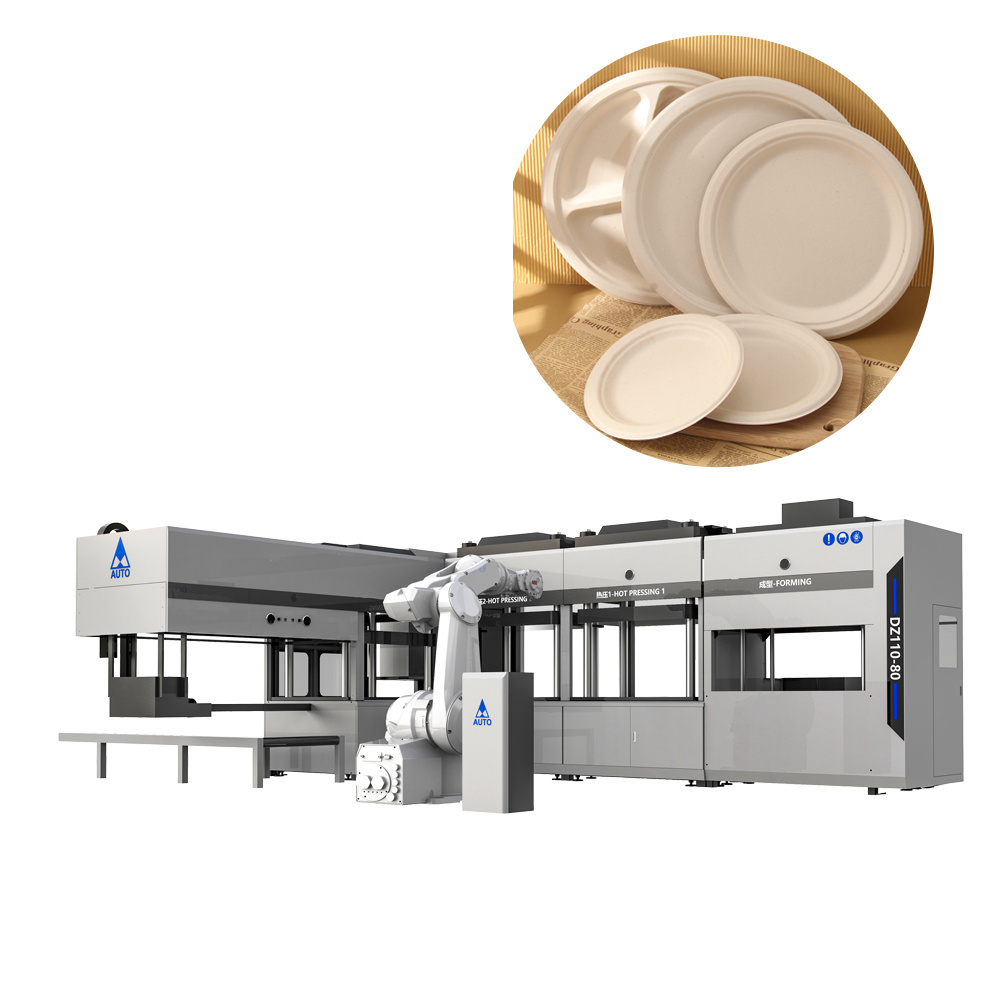 AUTO 2022 Hot Pricing Sugarcane Bagasse Paper pulp Tableware molding machine in plate making machine