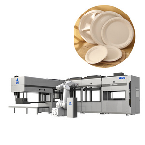 AUTO 2022 Hot Pricing Sugarcane Bagasse Paper pulp Tableware molding machine in plate making machine