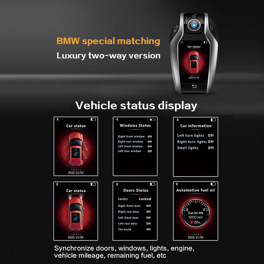 Smart LCD Screen Key For B-M-W X3 X4 X5 3/5/7 Series Remote Car Key F Chassis CAS4+ FEM BDC 315/433/868MHz Wireless Charge