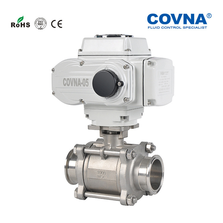 COVNA 1/4 inch to 4 inch Stainless Steel NPT / BSP Thread 2 Way 3 Piece Motor Driven Ball Valve