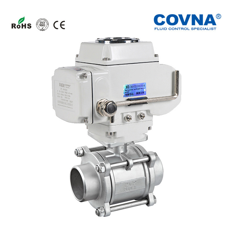 COVNA 1/4 inch to 4 inch Stainless Steel NPT / BSP Thread 2 Way 3 Piece Motor Driven Ball Valve