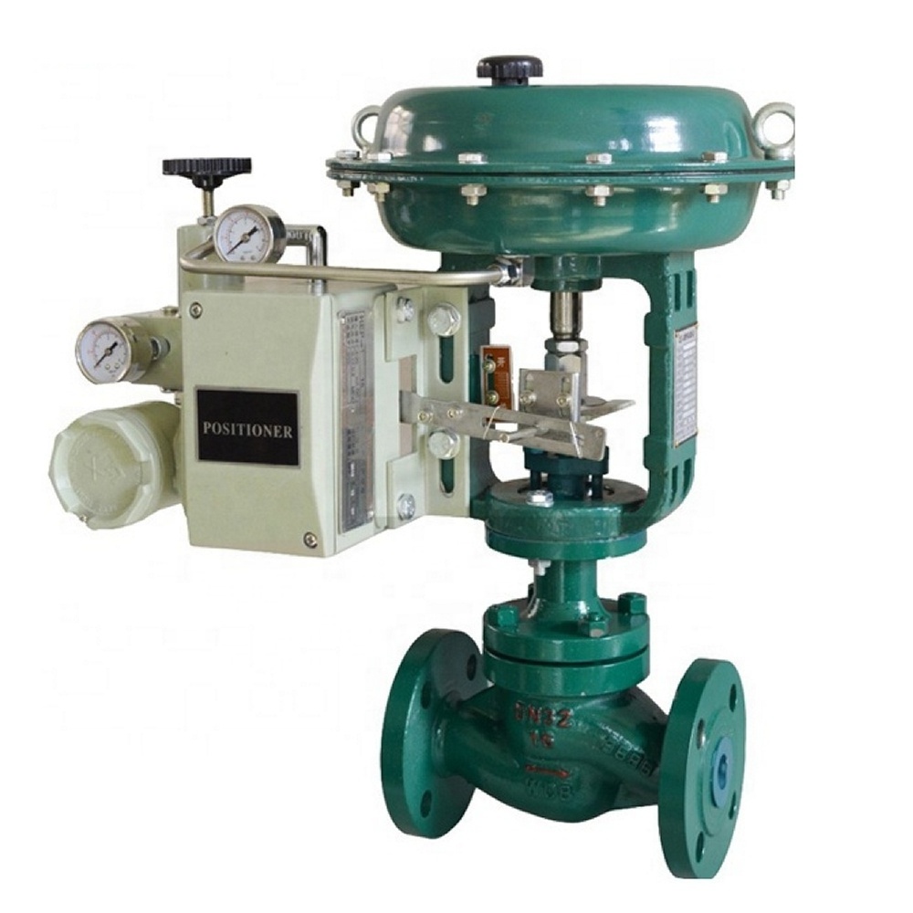 COVNA 2 Way Diaphragm Operated Pneumatic Water Flow Rate Steam Globe Control Valve with 4-20mA YTC Smart Positioner