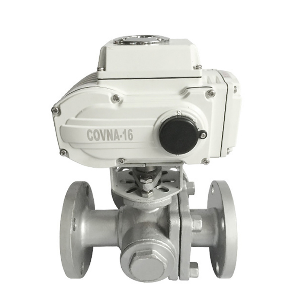 COVNA DN100 4 inch 3 Way L Port A105 Carbon Steel Motorized Ball Valve