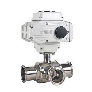 COVNA DN15 1/2 inch Sanitary Stainless Steel 3 Way L Port Motorized Ball Valve