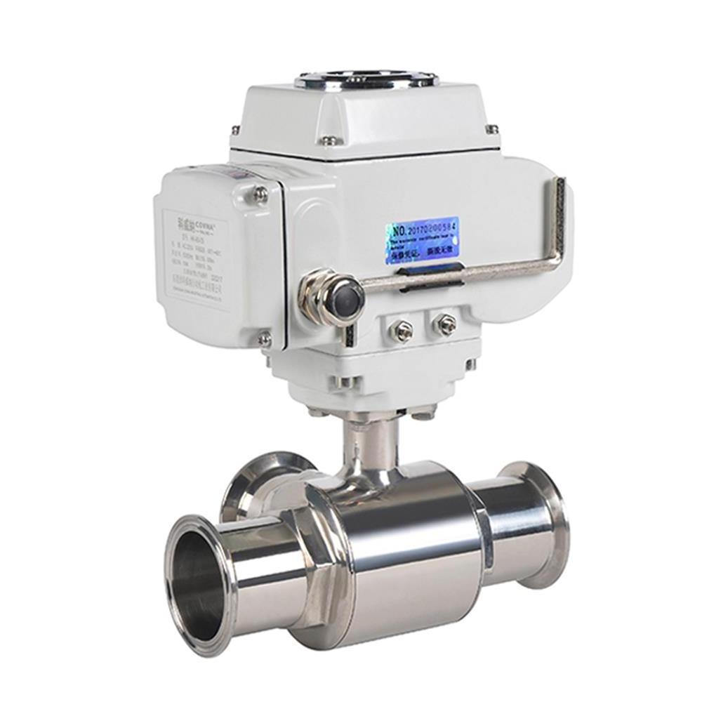 COVNA DN15 1/2 inch Sanitary Stainless Steel 3 Way L Port Motorized Ball Valve