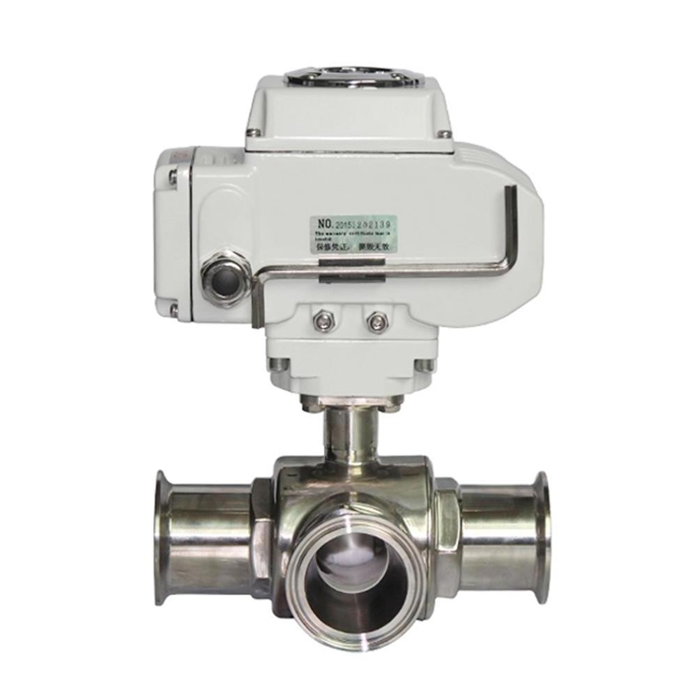 COVNA DN15 1/2 inch Sanitary Stainless Steel 3 Way L Port Motorized Ball Valve