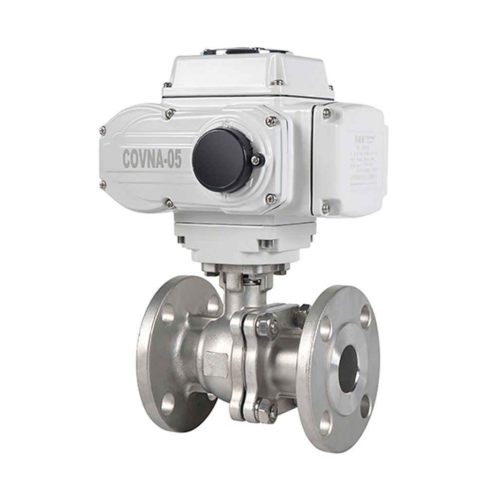 COVNA 1/2 inch Metal Seated PTFE Soft seal Electric Motor Flange Ball Valve