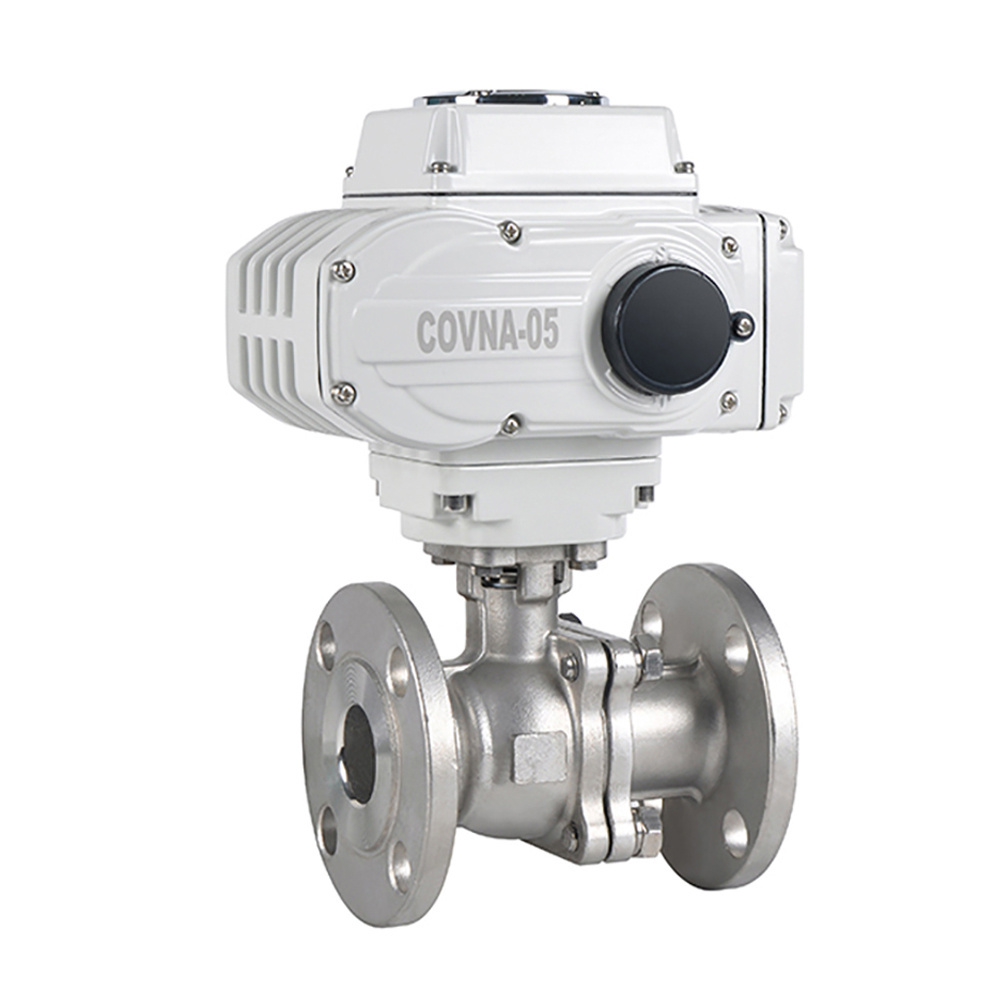 COVNA 1/2 inch Metal Seated PTFE Soft seal Electric Motor Flange Ball Valve