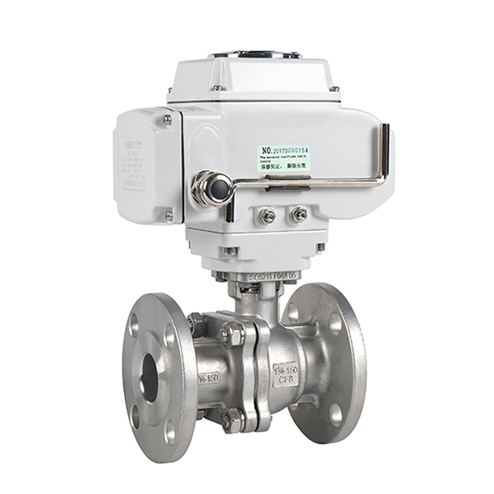 COVNA 1/2 inch Metal Seated PTFE Soft seal Electric Motor Flange Ball Valve