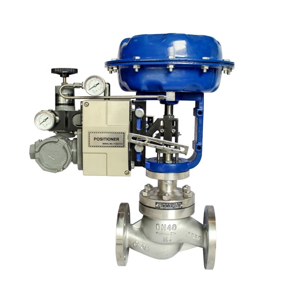 COVNA 2 Way Diaphragm Operated Pneumatic Water Flow Rate Steam Globe Control Valve with 4-20mA YTC Smart Positioner