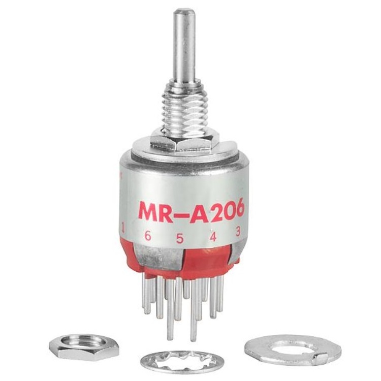 MR-A206 NKK Switches MRA206-A Nikkai Japan 2 pole PC rotary switch 2D6P 6 position