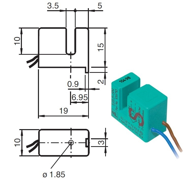 Pepperl+Fuchs 5V SJ3,5-S1N SIL 3 Inductive Slot Proximity Sensor switch