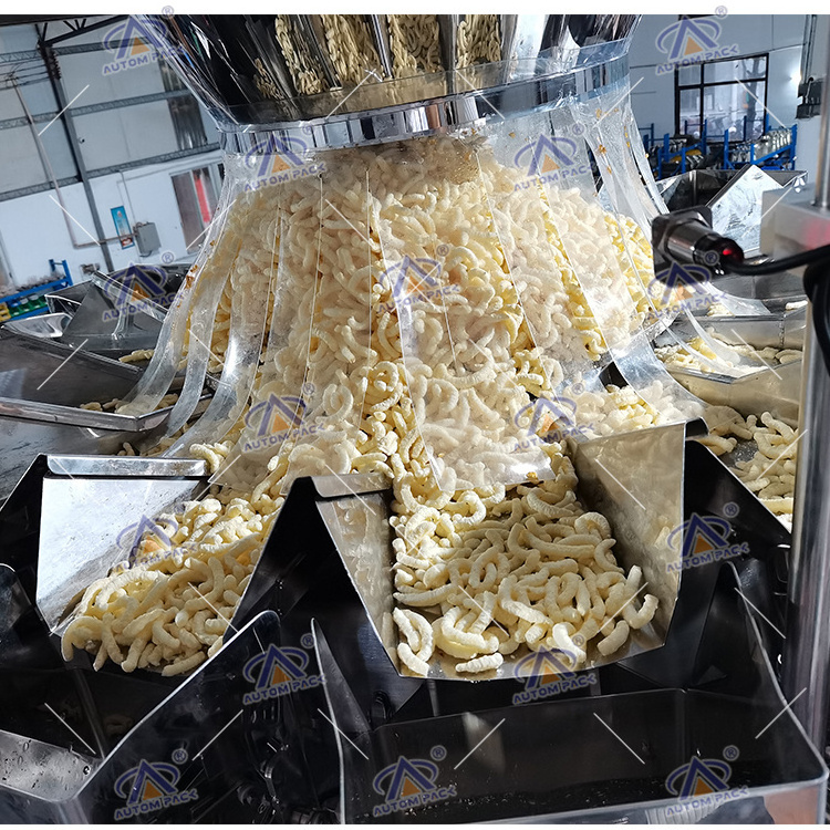 High Accuracy 10/14 Heads Multihead Weigher Automatic Nitrogen Filling French Fries Soft Candy Gummy Bear Packing Machine Price