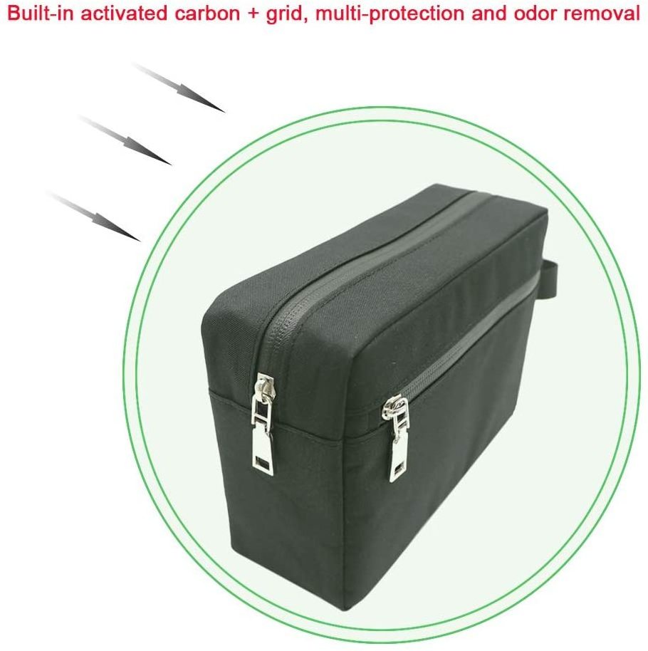 High quality Waterproof Activated Carbon lining Smell Proof case bag with zipper for herbs,smoking pipes Custom