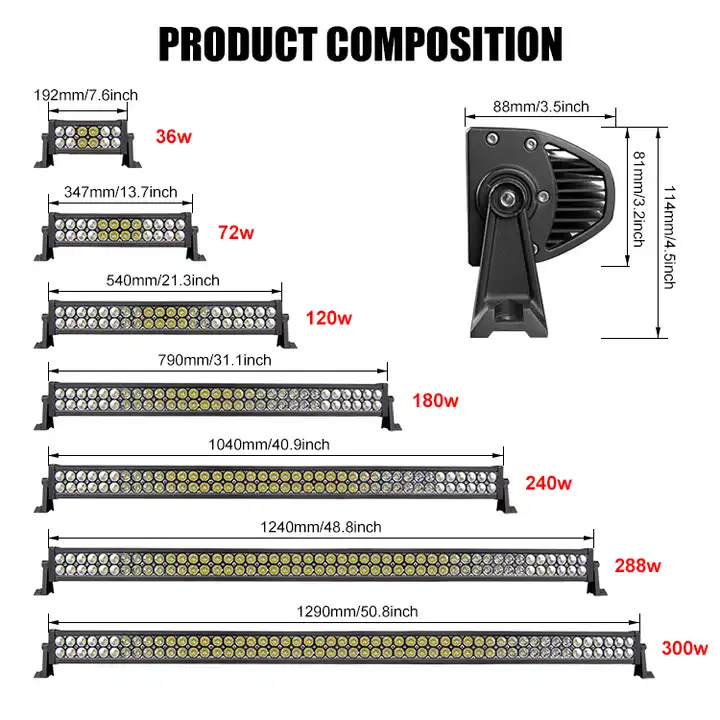 LED Lights 6D Car LED Bar Light Double Row Barras LED for Truck LED Bar Lights