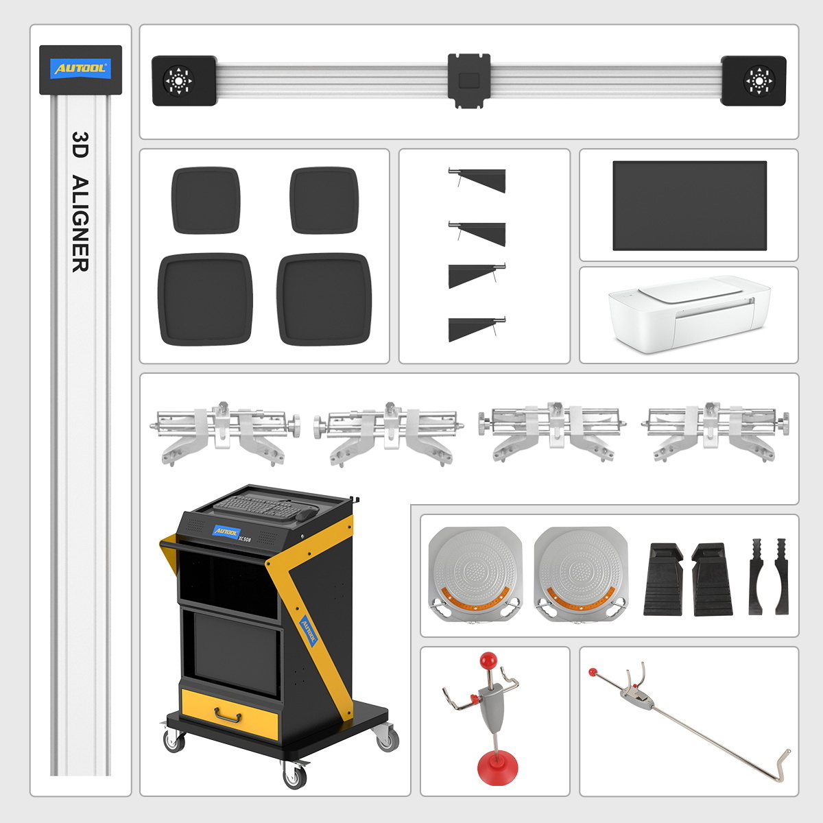 AUTOOL Xc508 3D 4 Post Car Lift Full Automatic Computerized Four Tire Wheel Alignment System Machine fit for launch