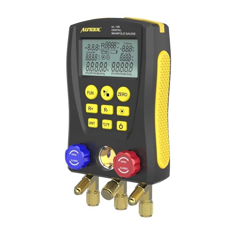 AUTOOL LM120+ refrigerant cylinder filling machine Refrigerant Ac Refrigerant Digital Manifold Pressure Gauge