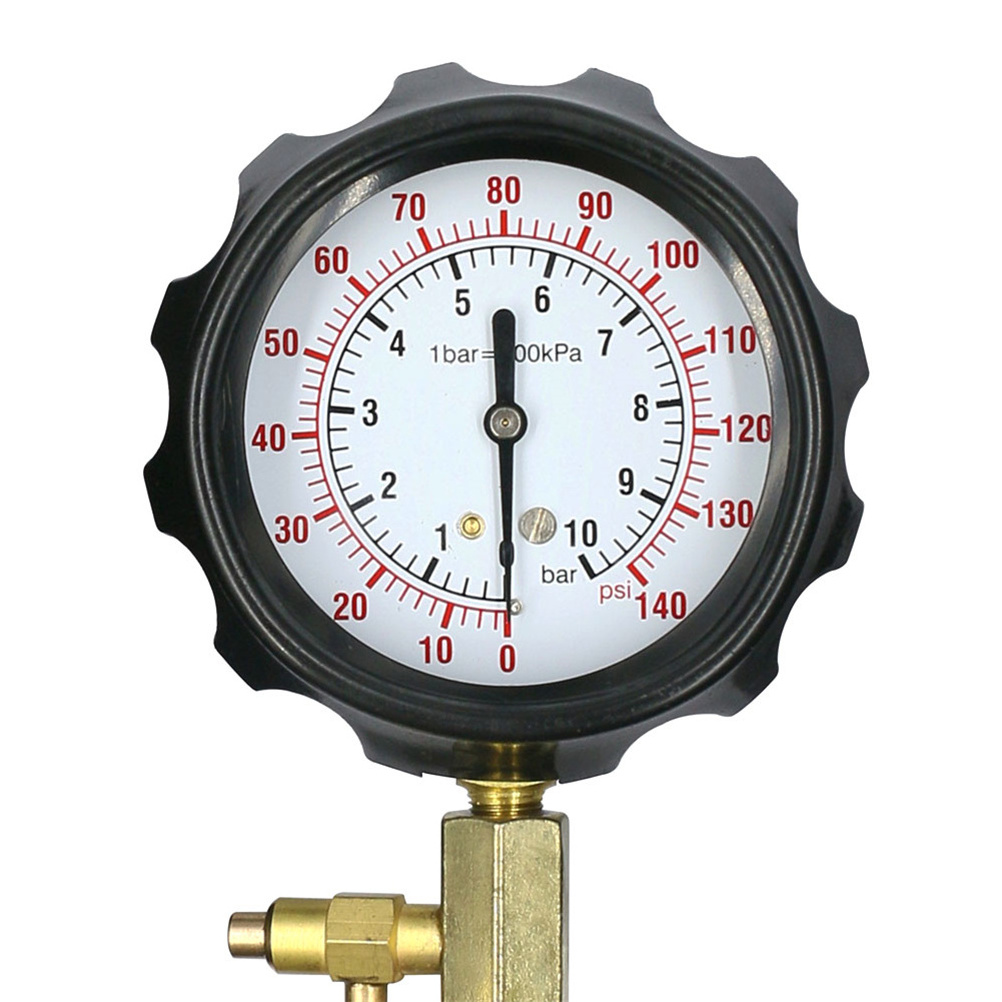 AUTOOL TU-114 Fuel Pressure Gauge Diagnostics Tools for Injection Pump Tester 0 ~ 140psi 0 ~ 10bar Quick Connect Gasoline Tool