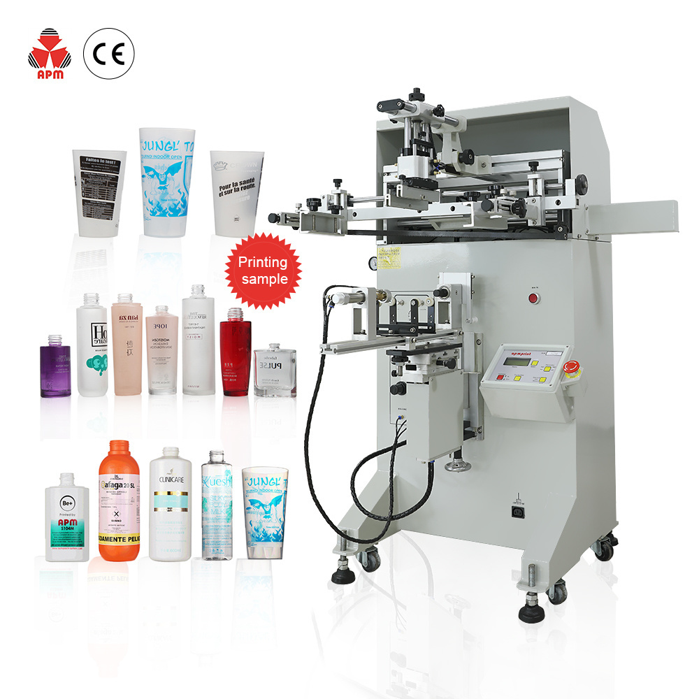 S250 S350  Plastic Glass Cup Round Bottles Cups Silk Screen Printing Machine Perfume bottle screen printing machine