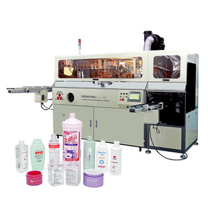 S102 High Quality with Automatic flame treatment and UV drying system 1-8 Color Bottle Auto Screen Printing Machine