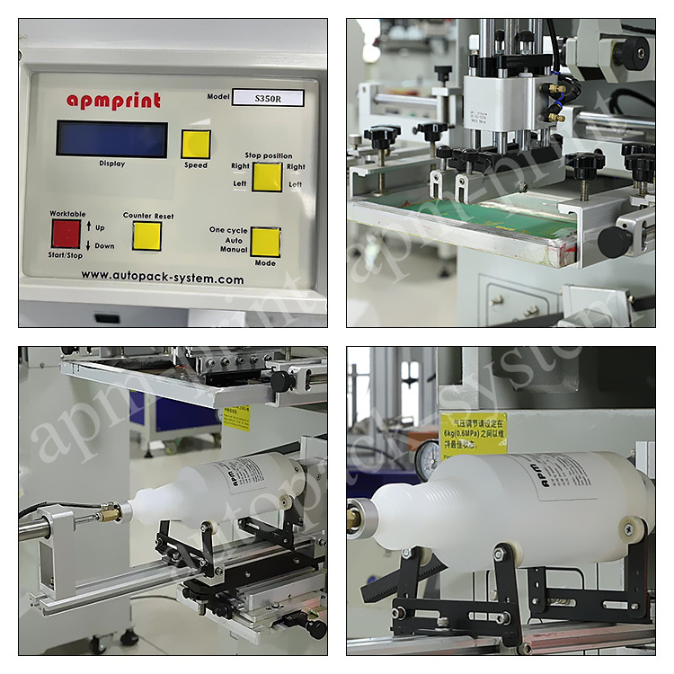 S250 S350  Plastic Glass Cup Round Bottles Cups Silk Screen Printing Machine Perfume bottle screen printing machine