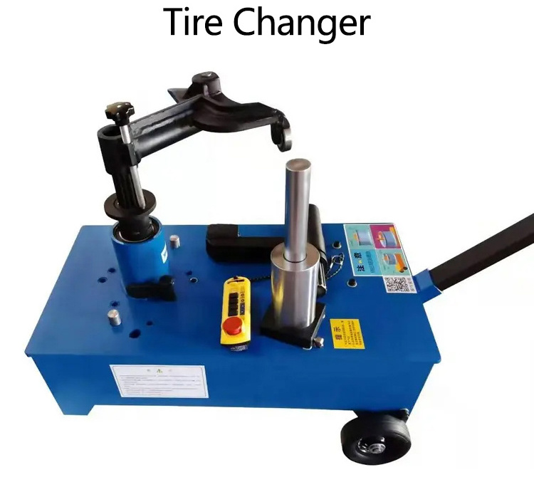 Portable heavy duty truck tire changer and wheel balancing machine combo