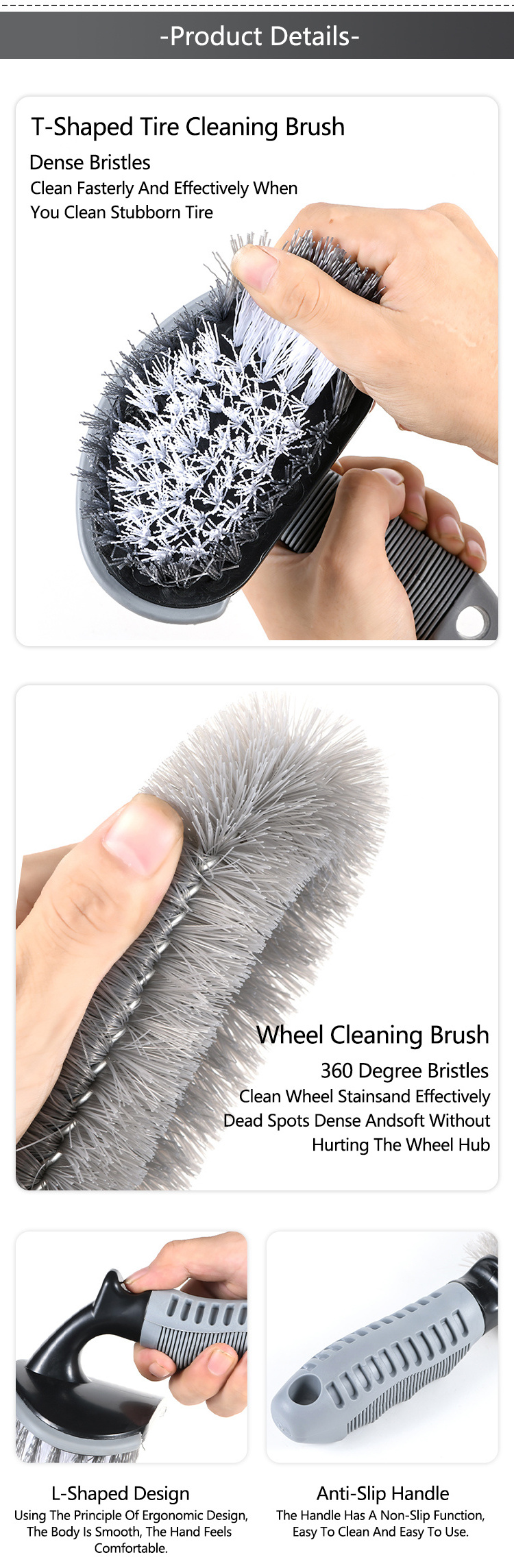 Steel And Alloy Wheel Cleaning Brush  Rim Cleaner For Your Car  Motorcycle Or Bicycle Tire Brush Washing Tool Car Wheel Brush