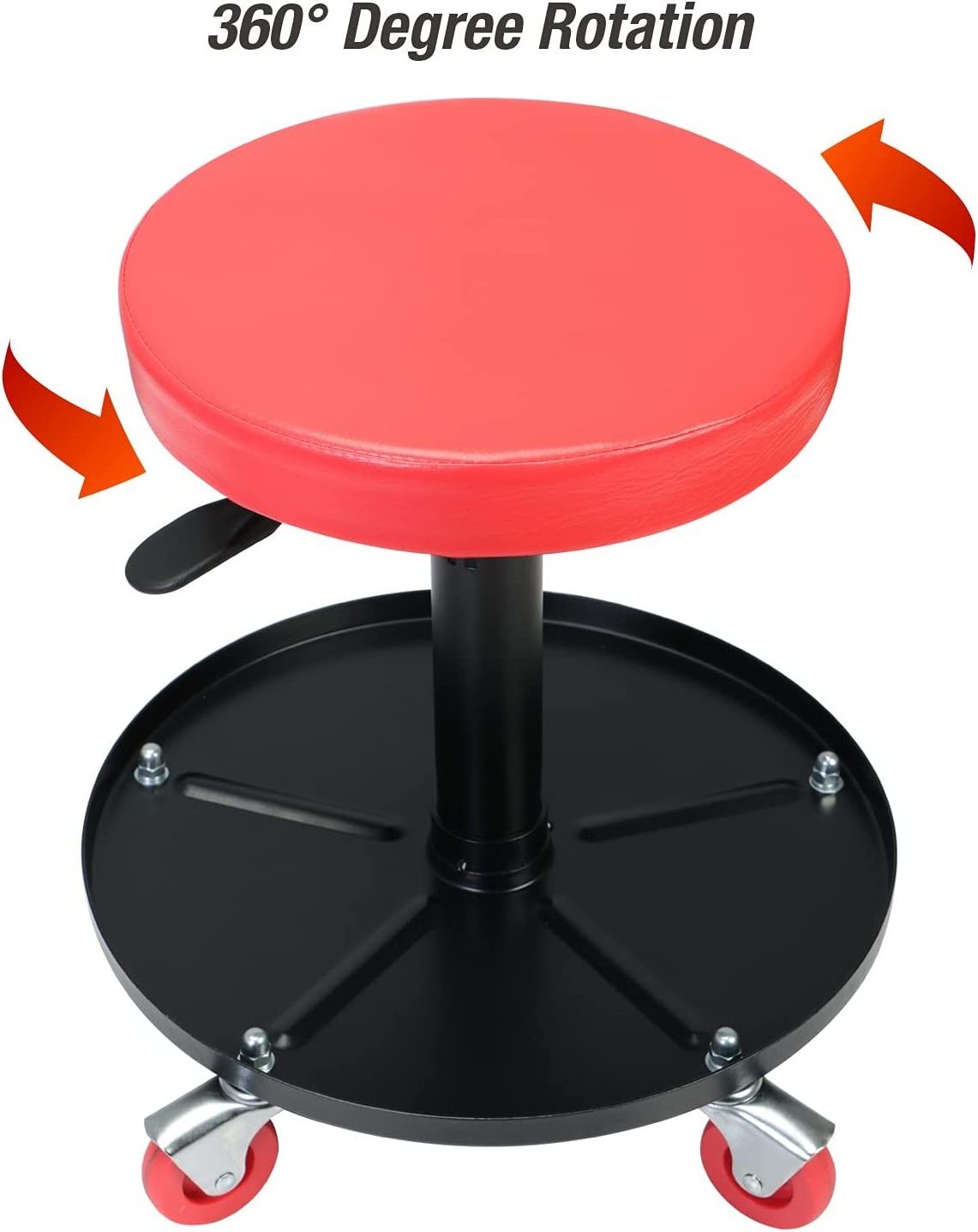 Hot Sale Heavy Duty Rolling Pneumatic Creeper Garage Shop Seat Padded Adjustable Mechanic Stool With Tool Tray Storage