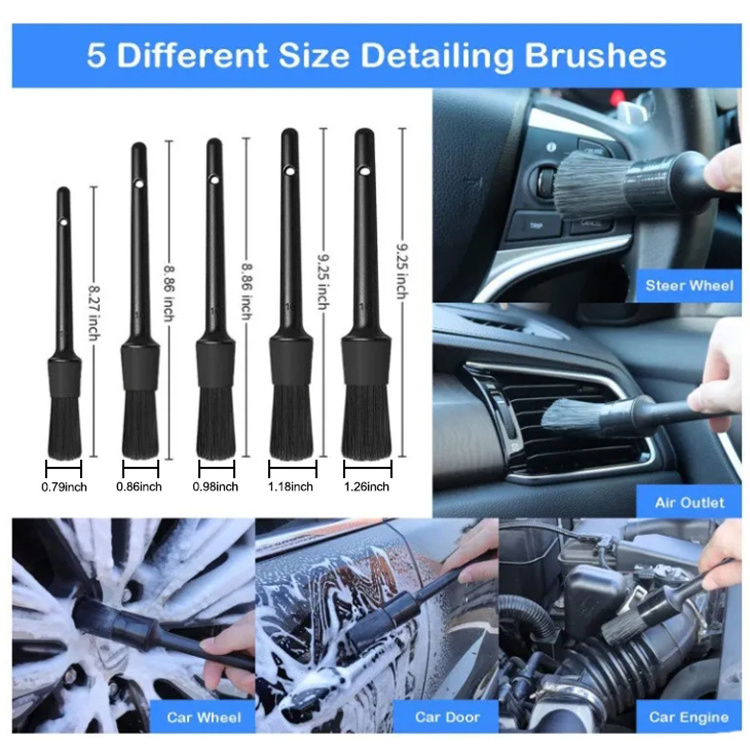 Abiram high quality hot selling auto detailing brushes car wash brush kit for car