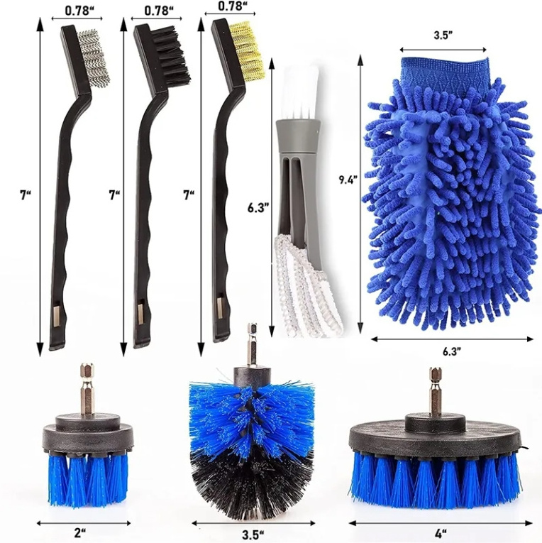 Abiram high quality hot selling auto detailing brushes car wash brush kit for car