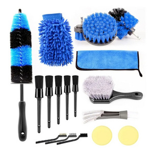 Abiram high quality wholesale auto detailing brushes car wash brush cleaning tools set for car