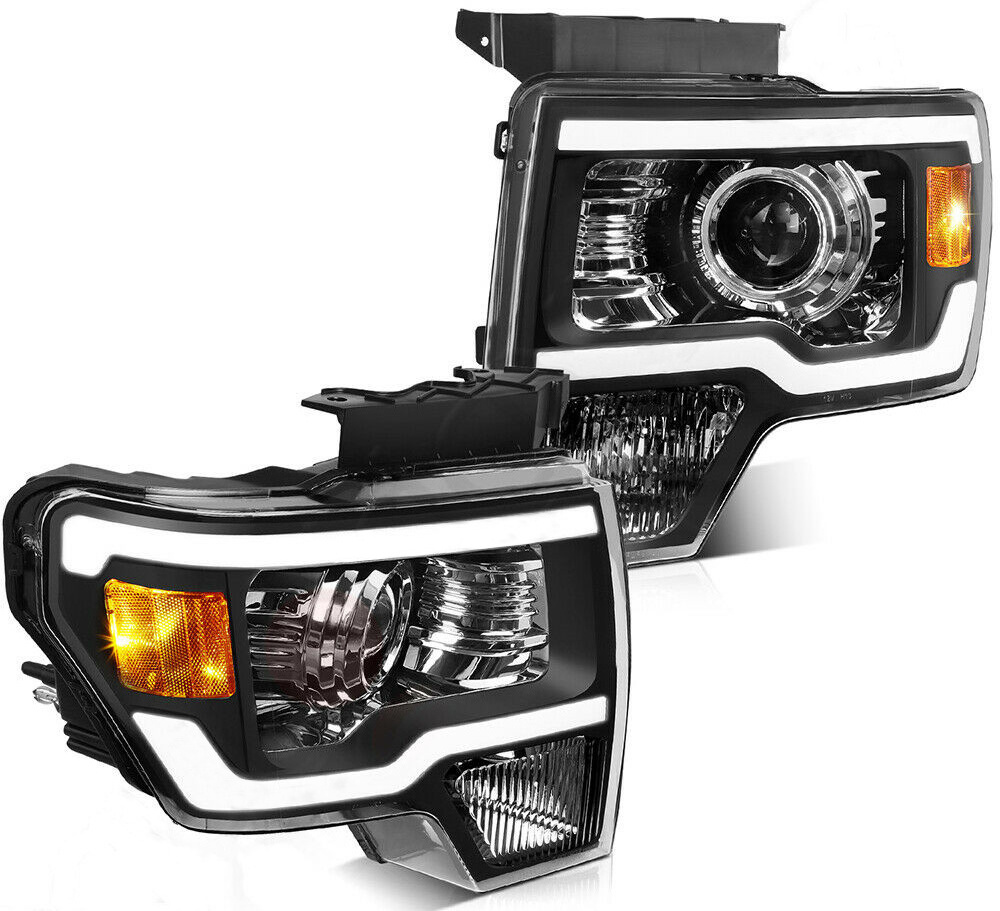 Auto Lighting Systems Halogen Xenon Headlights Car Headlamp LED Headlights for Ford F150 2009-2014 Black Projector 12V Clear