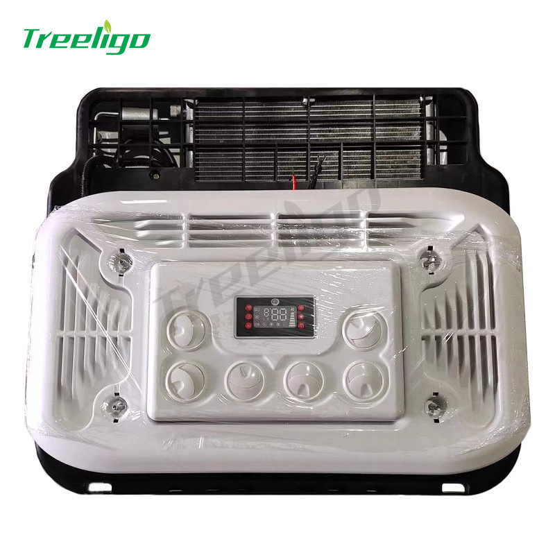 White intergeated 12v roof top van air conditioner food truck rv ac unit with electric compressor