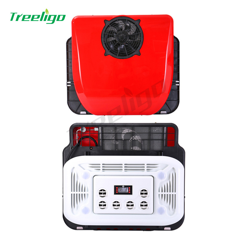 White intergeated 12v roof top van air conditioner food truck rv ac unit with electric compressor