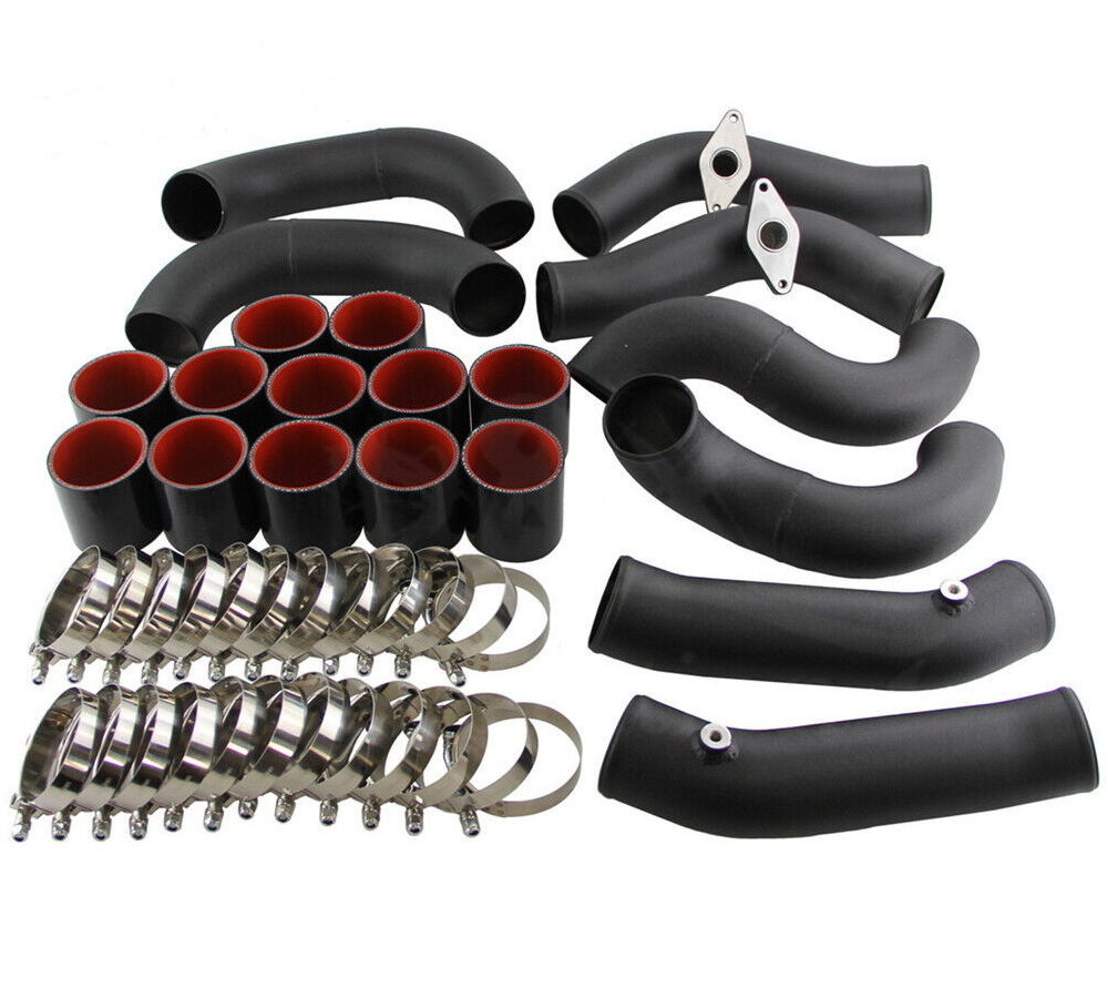 Turbo Intercooler 70mm Piping Kit For Nissan GT-R R35 VR38DET VR38 09-15 Black