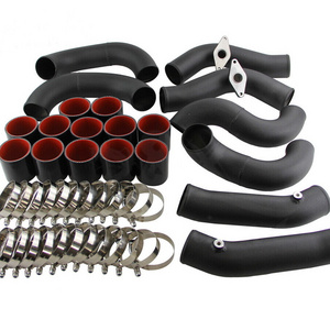 Turbo Intercooler 70mm Piping Kit For Nissan GT-R R35 VR38DET VR38 09-15 Black