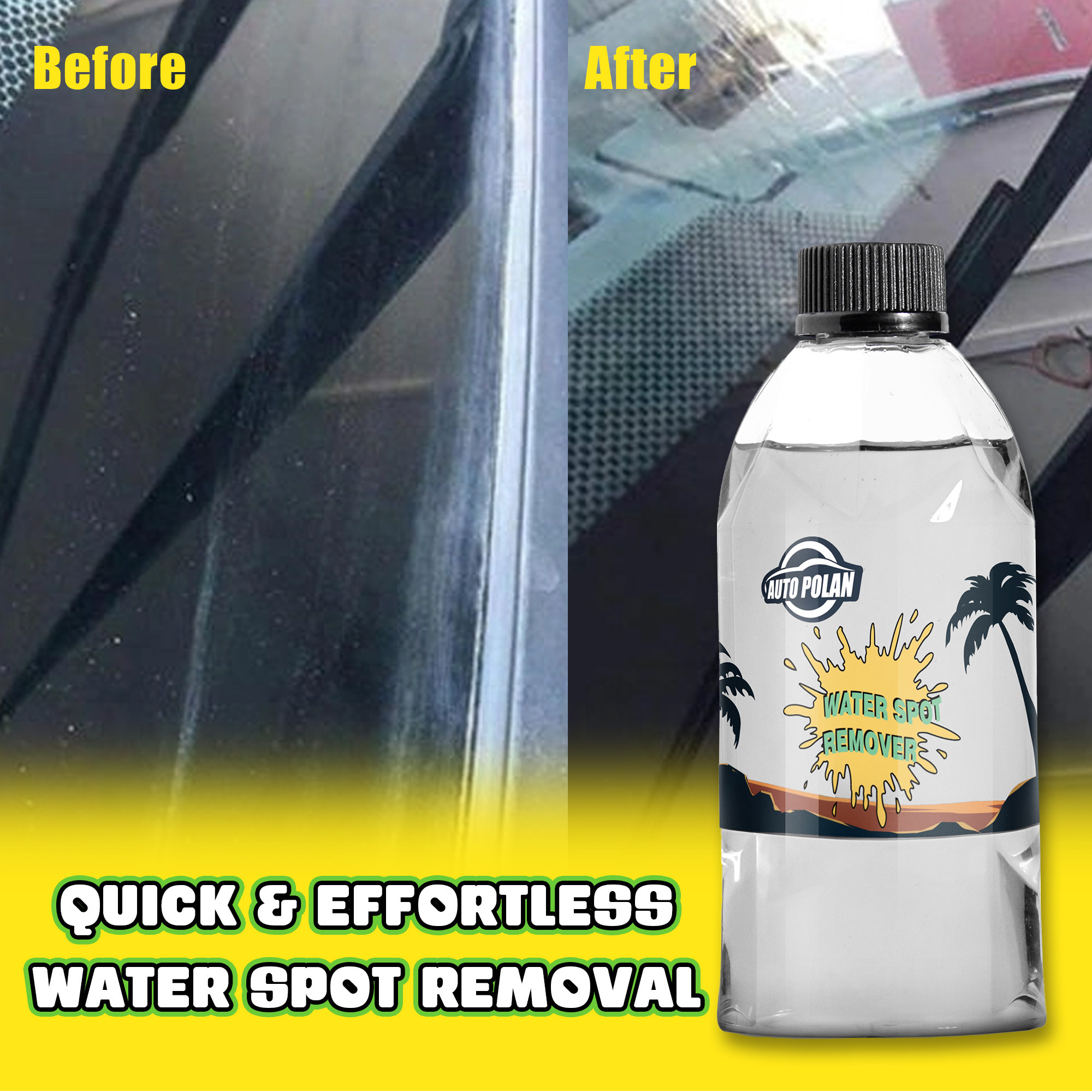 Car Water Stain Remover Window Glass Refurbishment Agent Car Windshield Polishing Compound Auto Heavy Duty Water Spot Remover