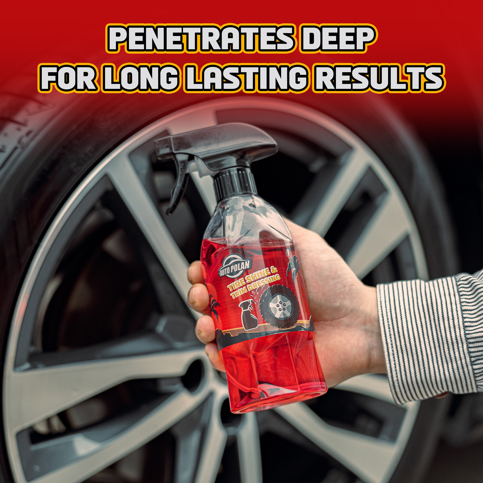 AutoPolan Tire Shine & Trim Dressing Car Tire Blackening Ceramic Coating Spray Liquid Long Lasting Super Shine Dressing For Tire