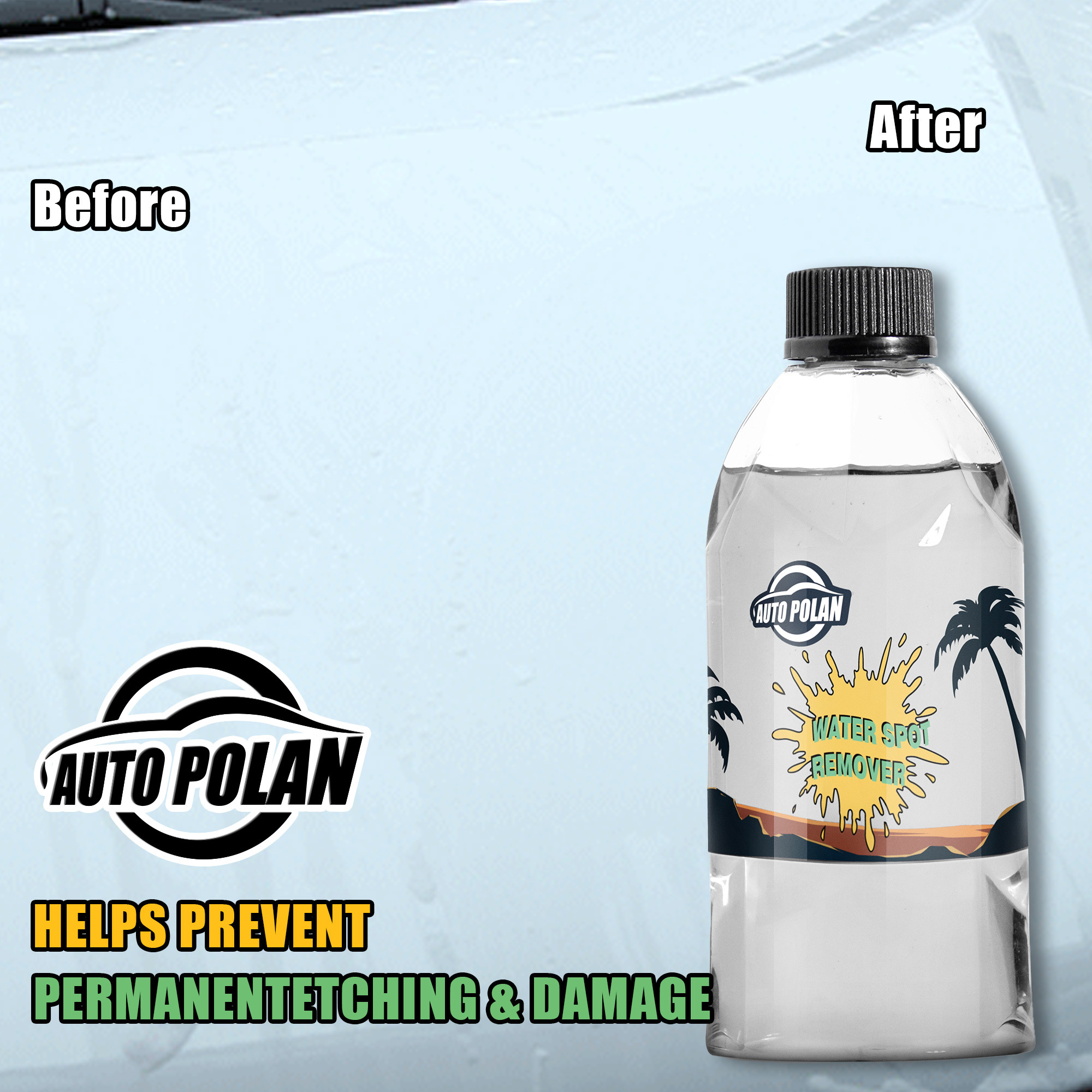 AutoPolan Car Glass Deep Water Marks Cleaning Spray For Auto Detailing Water Spot Remover Vehicle Glass Hard Water Spot Remove